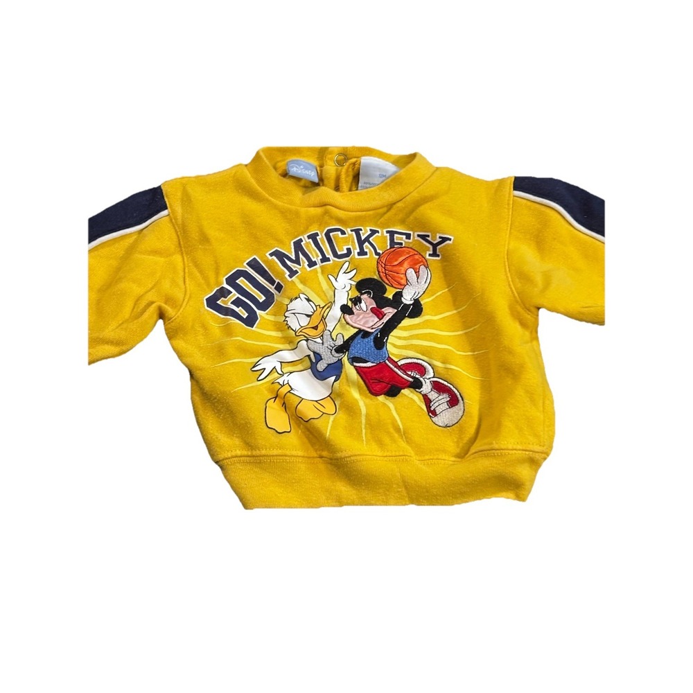 Vtg 90s Y2K Disney Go Mickey & Goofy Basketball Embroidered Sweatshirt Sz 12M